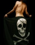 A Girl in a Jolly Roger towel